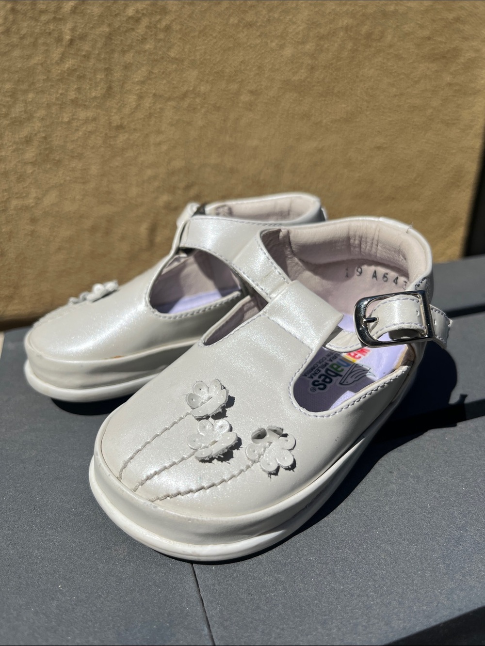 Baby Pearl Floral T-Strap Dress Shoes